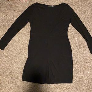 Prettylittlething black square neck romper US 14